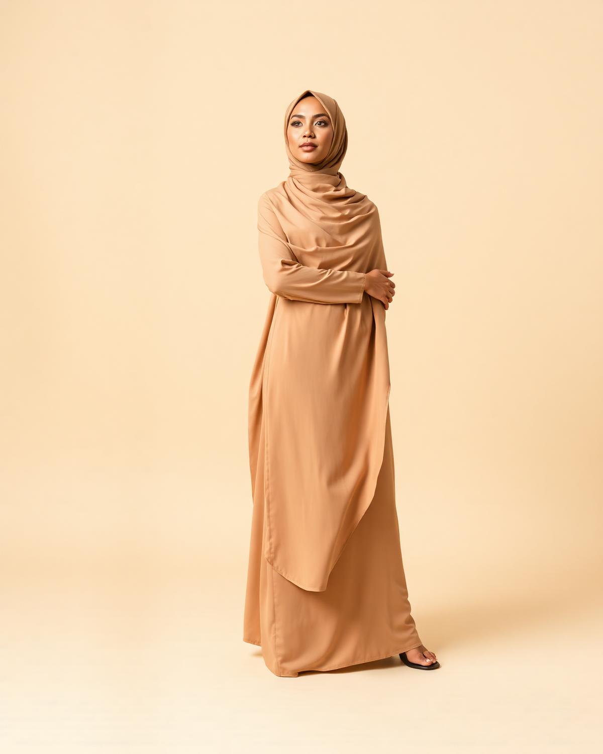 Modern beige abaya
